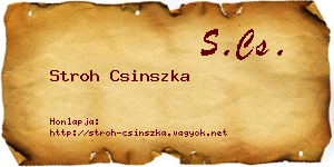 Stroh Csinszka névjegykártya